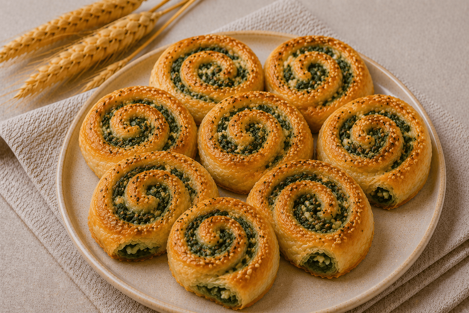 Ispanaklı Gül Böreği